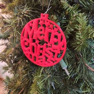 3D Printed Christmas Ornament "Merry Christmas"